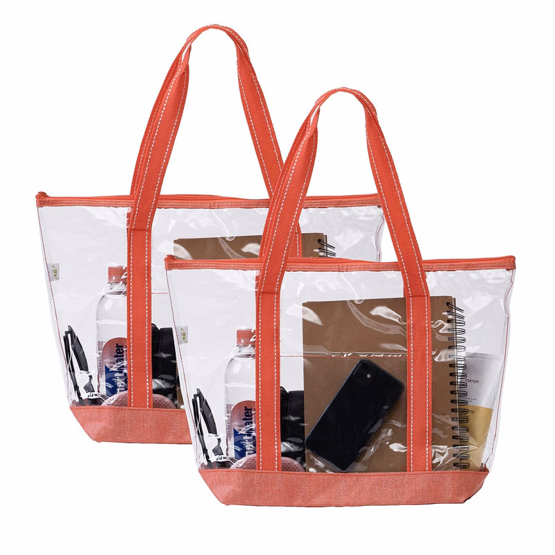 Clear Tote Bag with Zipper