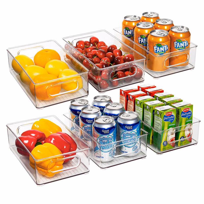 10 1/16" x 5 15/16" x 2 15/16" Plastic Refrigerator Organizer Bins
