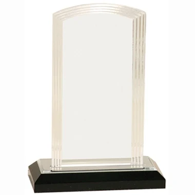 7" Golld Step Clipped Corner Impress Acrylic Trophy 1