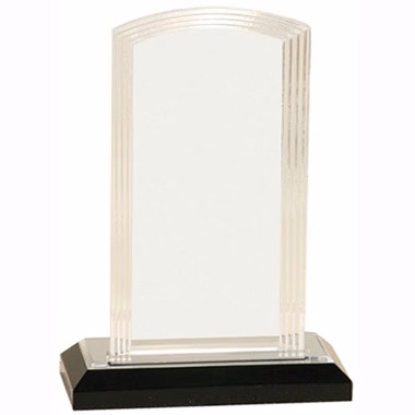 7" Golld Step Clipped Corner Impress Acrylic Trophy