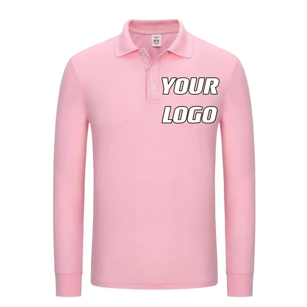 Ladies' Long-Sleeve Polo Shirts Sweatshirt Tops Work Clothes 1