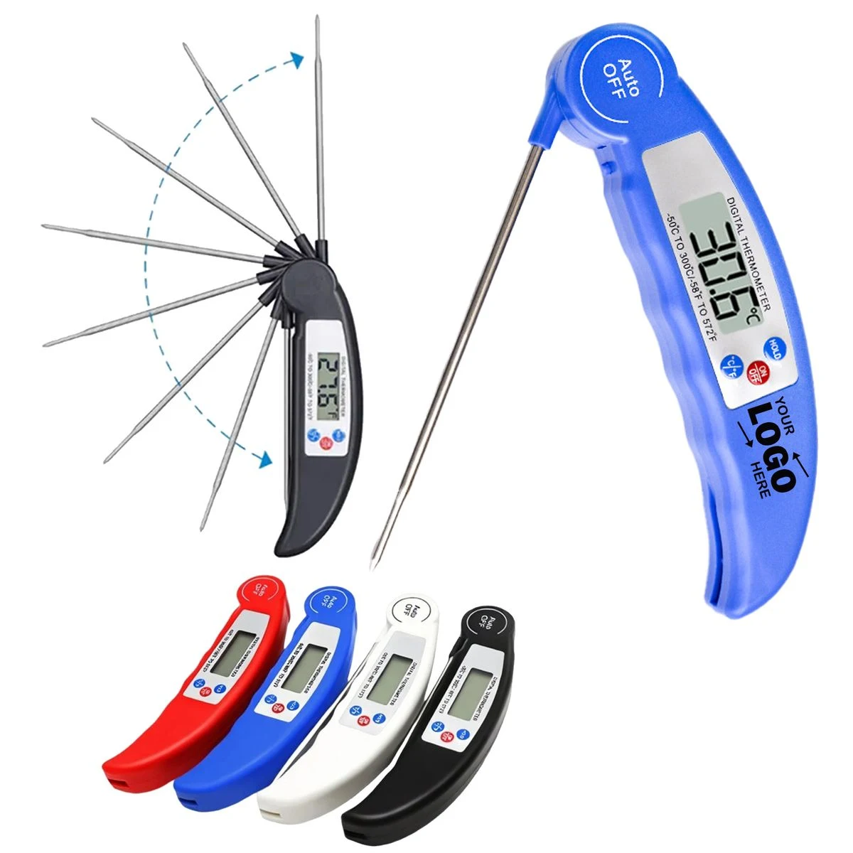 Foldable Digital Meat Thermometer For Steak Grilling 1