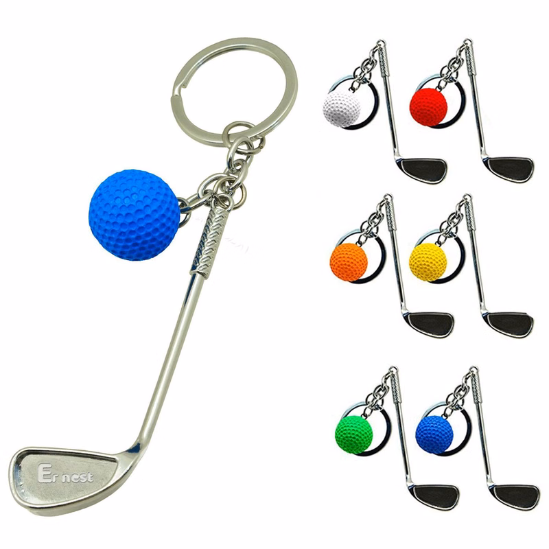 Mini Golf Club Ball Keychain
