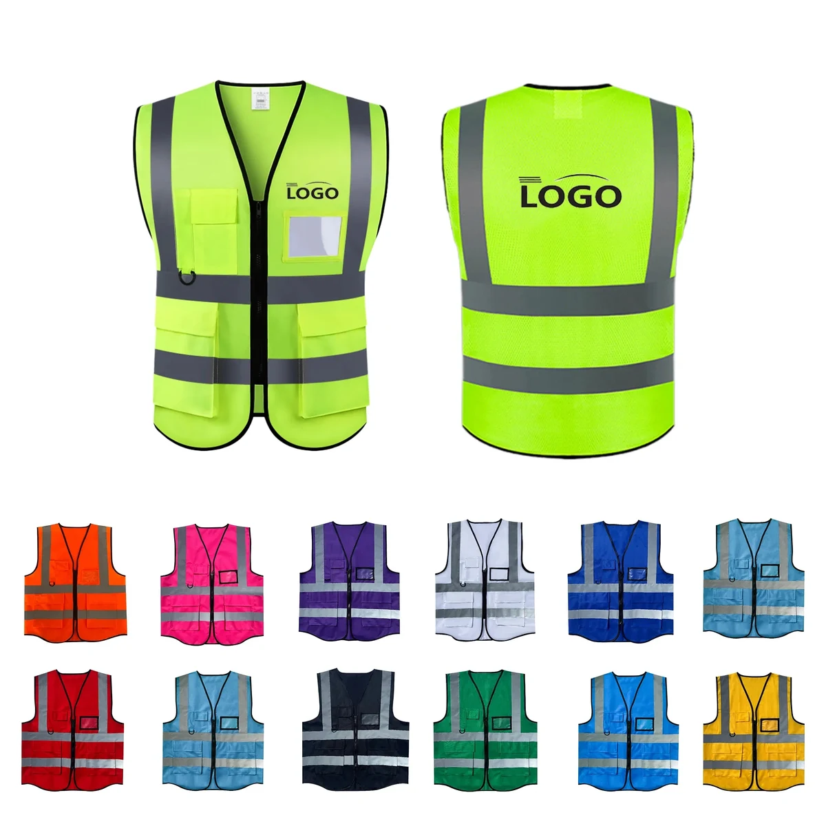 MOQ50 Reflective Safety Vest With Multi Pocket 1