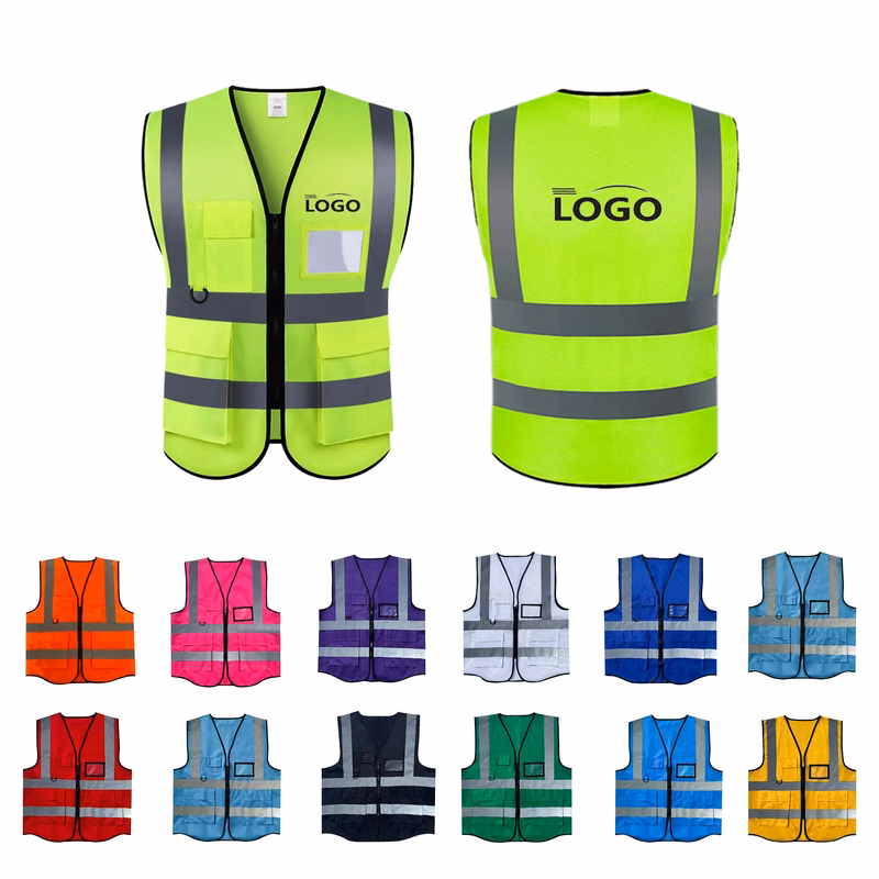 MOQ50 Reflective Safety Vest With Multi Pocket