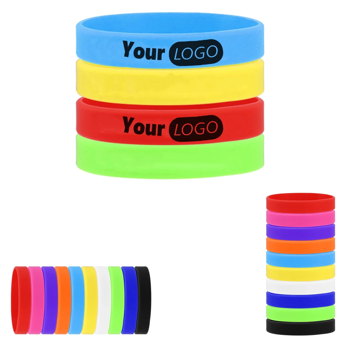 MOQ 10pcs Printed Silicone Wristbands 1