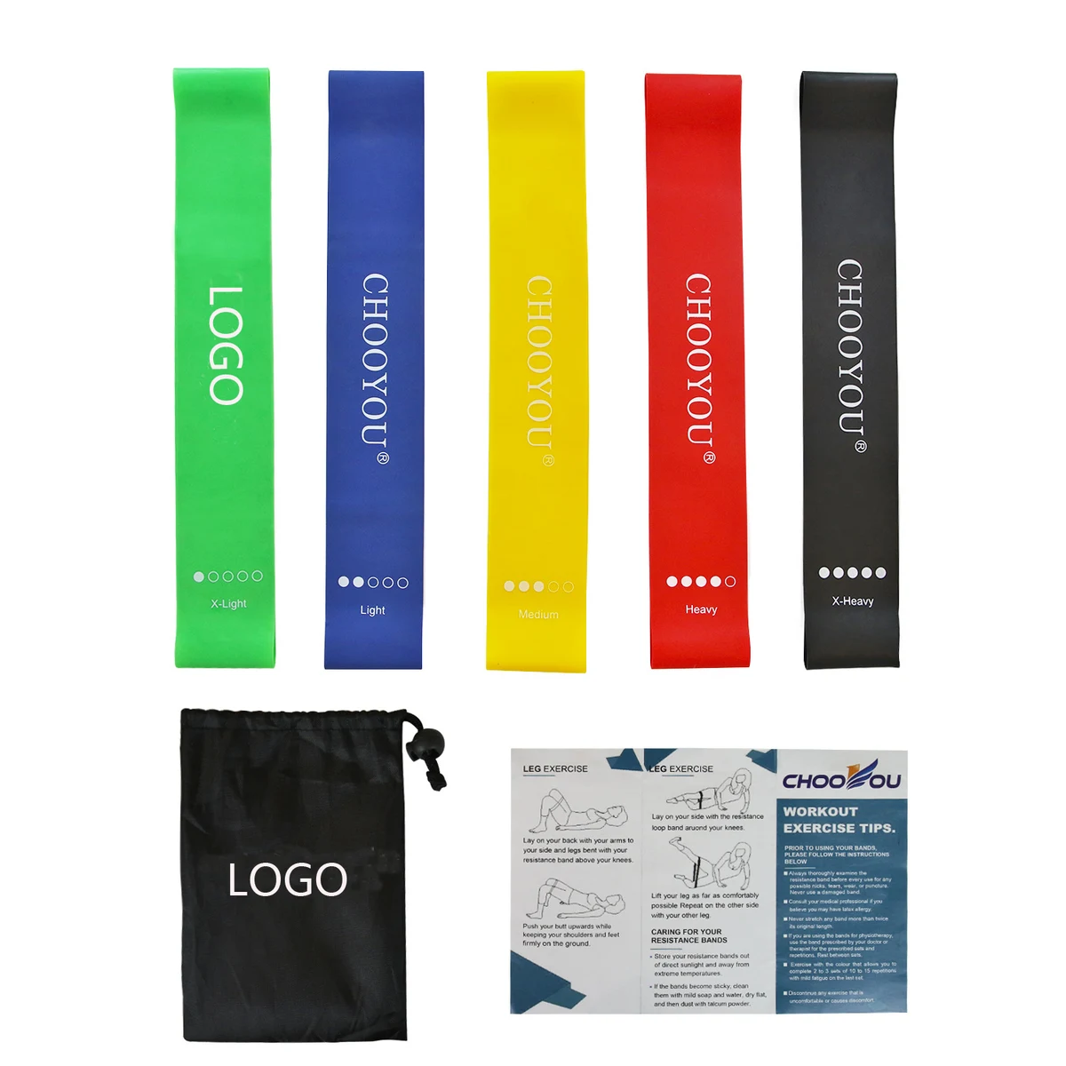 5pcs Set Rubber Loop Band Booty Resistance Bands 1