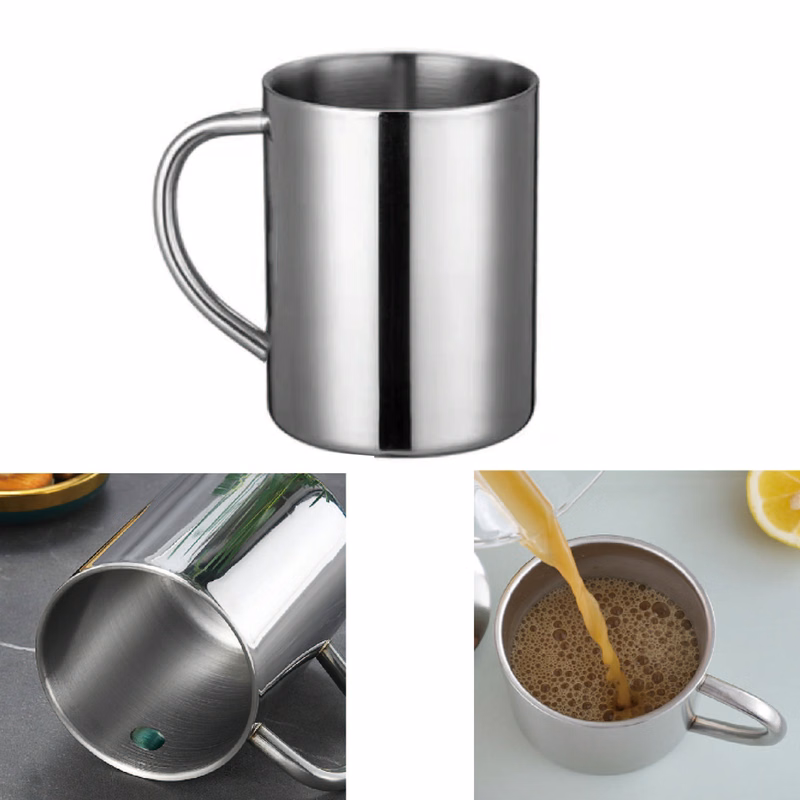 13.5 Oz Stainless Steel Double-Layer Mug With Handle
