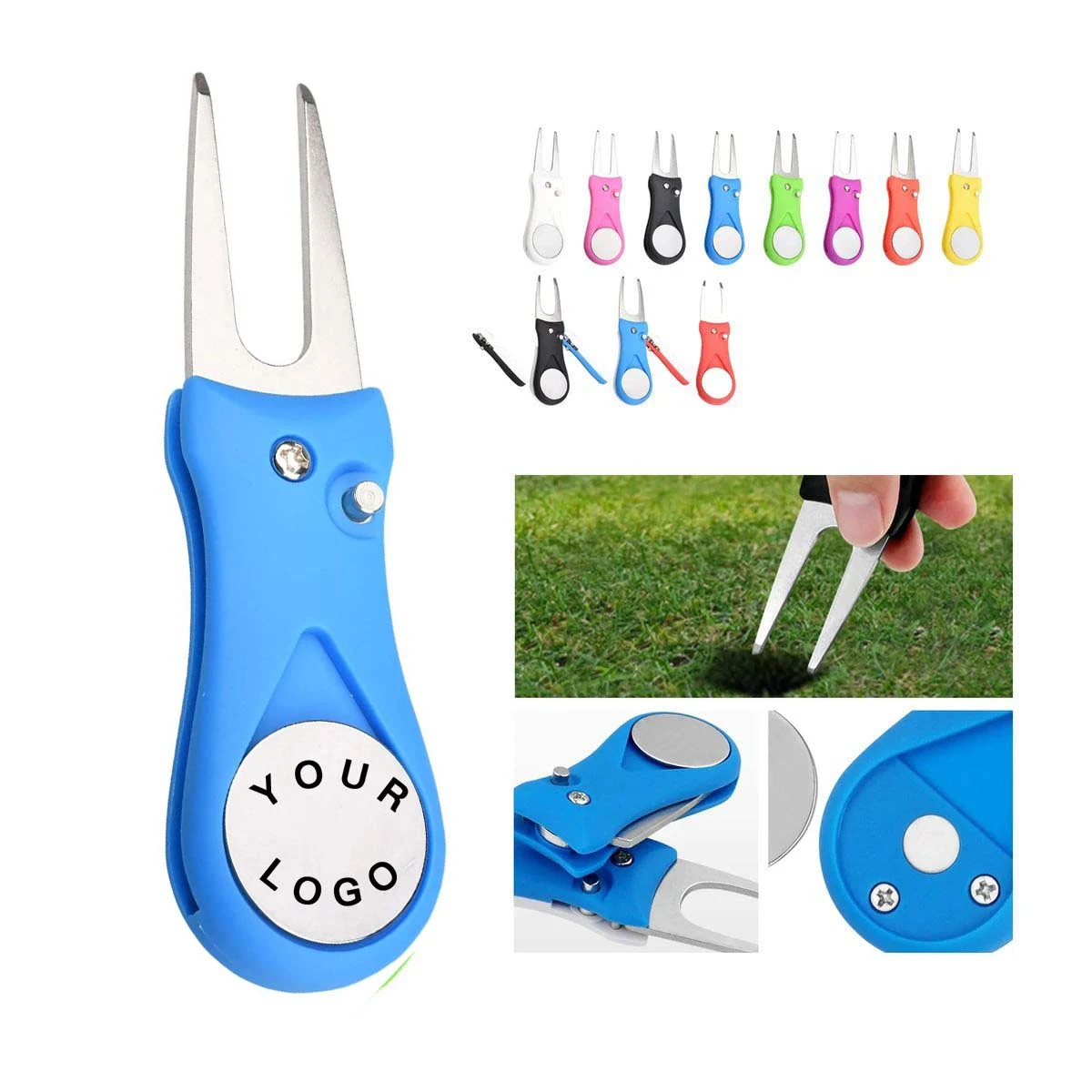 Golf Divot Repair Tool with Foldable Design 1