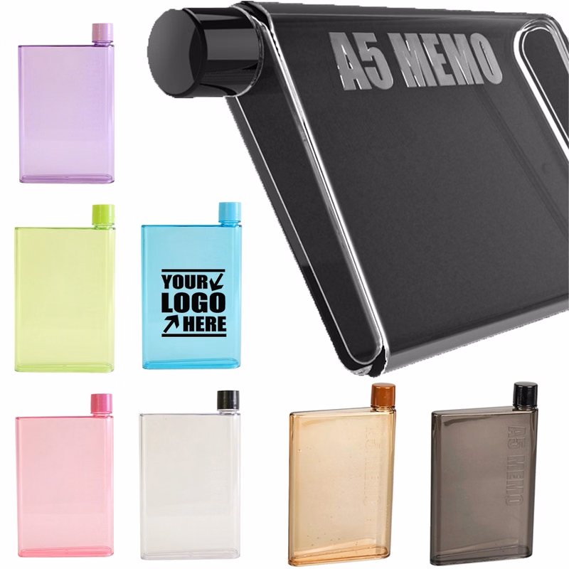 14Oz Portable Flat Notebook Sport Drinking Water Bottle