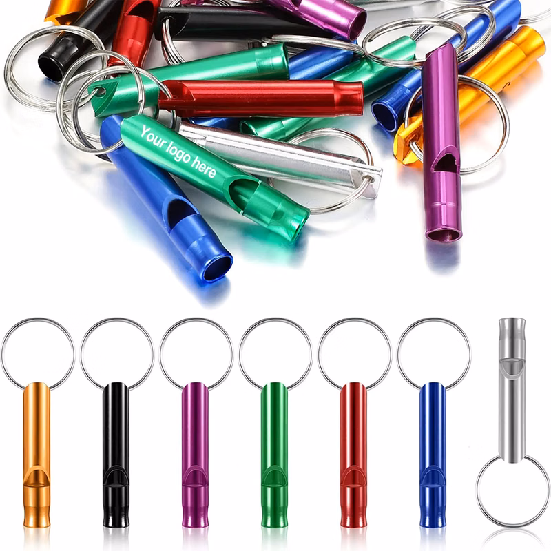 Aluminum Whistle With Key Ring