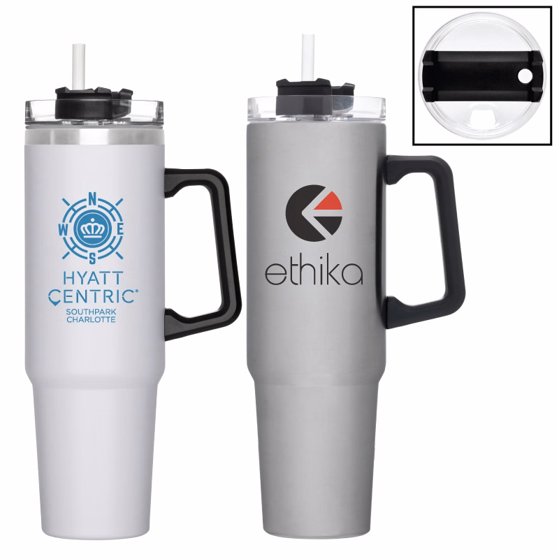 Clearance Item! Slim Beluga 40 oz. Vacuum Insulated Tumbler Mug w/ Handle