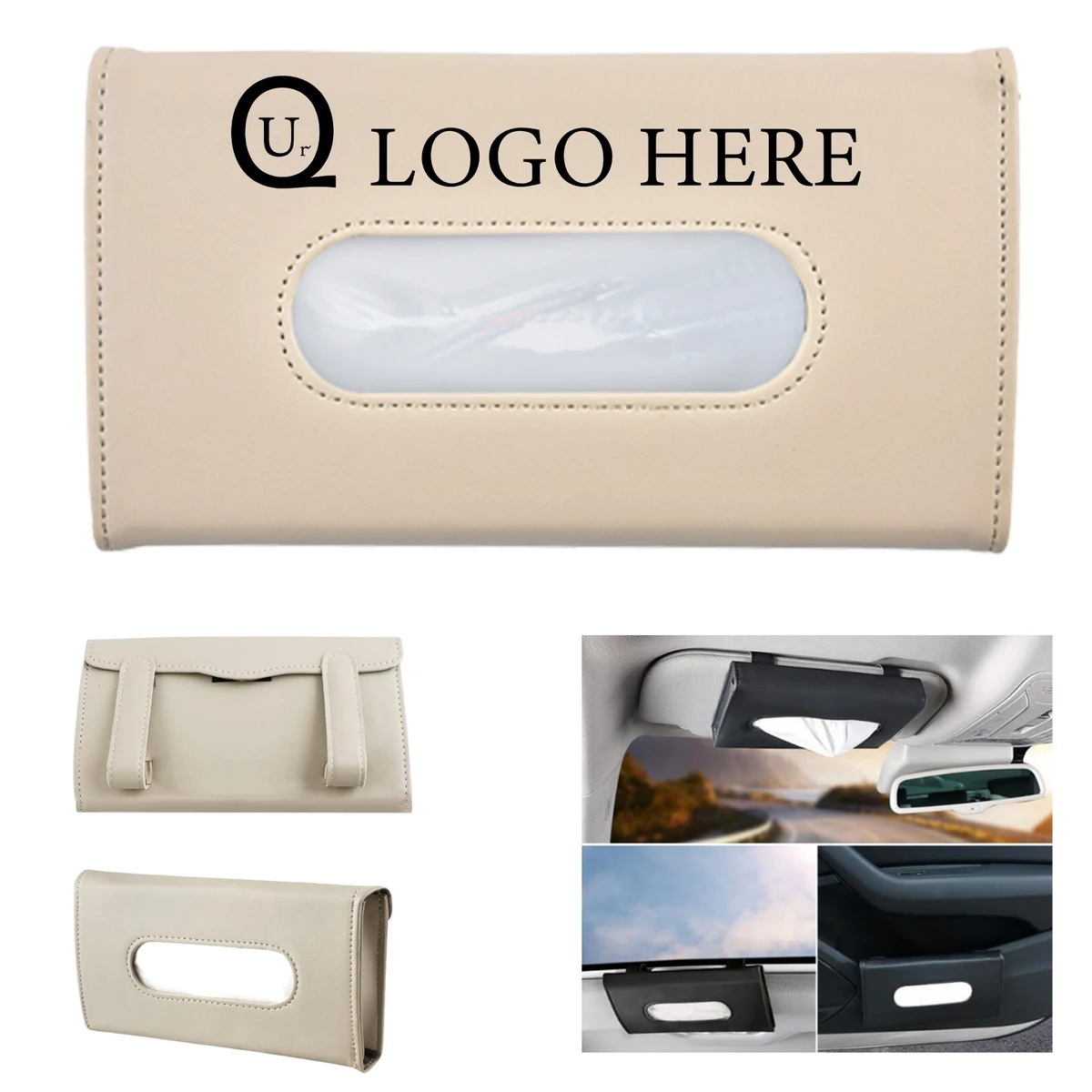 Pu Leather Car Visor Tissue Case 1