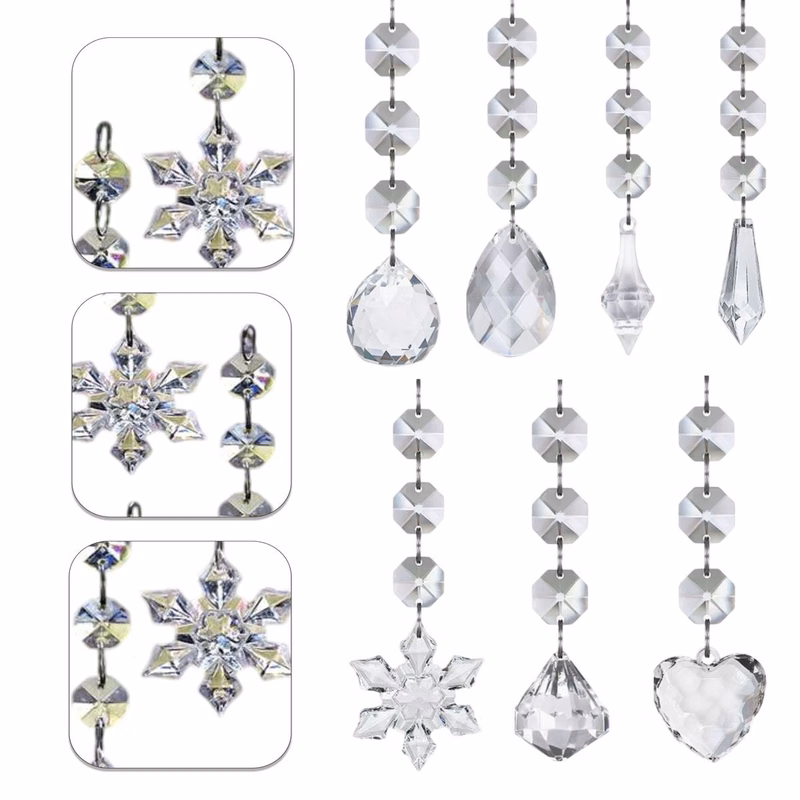 Transparent Crystal Christmas Ornaments Desk Decor