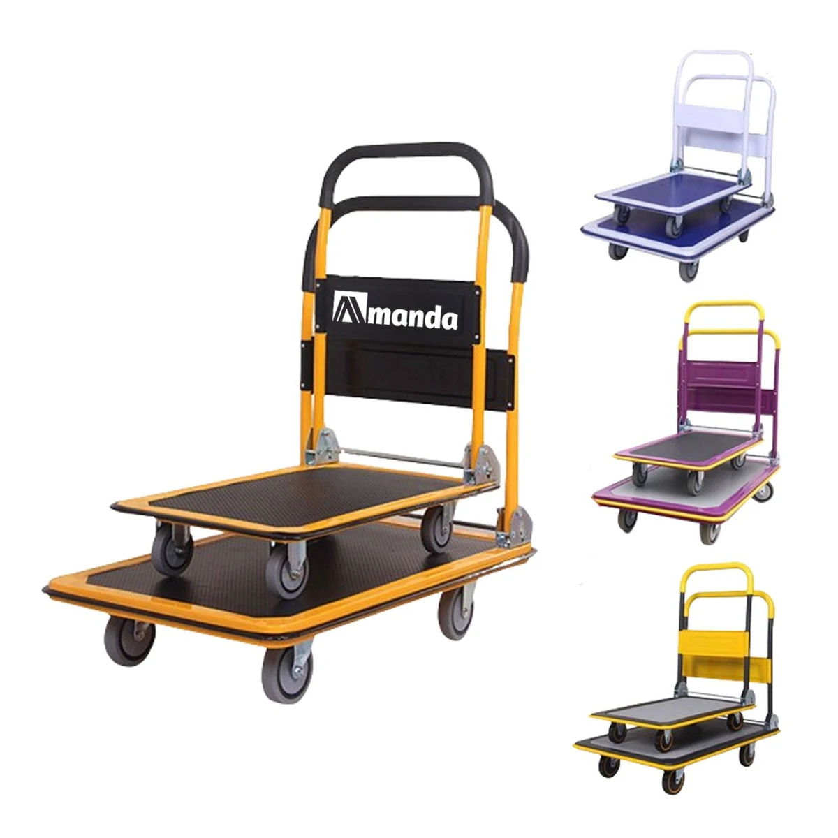 Foldable Rolling Hand Truck Platform Dolly Cart 1