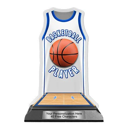 Jersey Acrylic Trophy: 6" Jersey Shape (Basketball 1