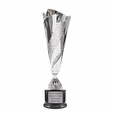 Cup Trophy: 20" Modern Mesh style SILVER Metal cup