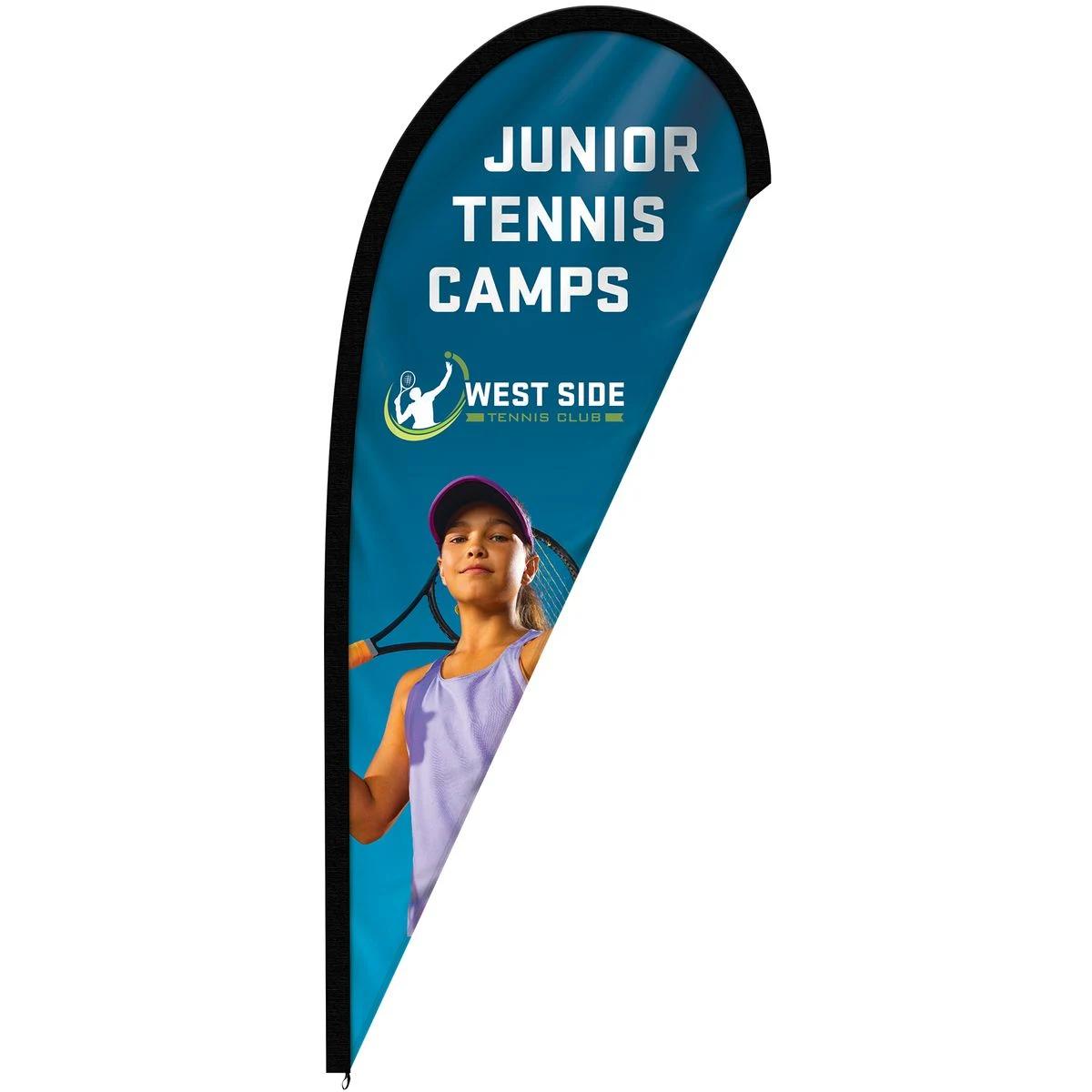 8' Single Reverse Custom Portable Teardrop Banner 1