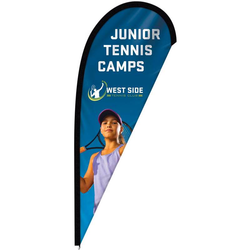 8' Single Reverse Custom Portable Teardrop Banner