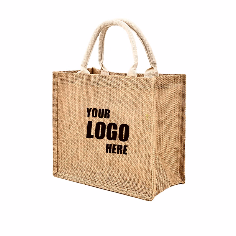 Jute Tote Bag With Webbed handles
