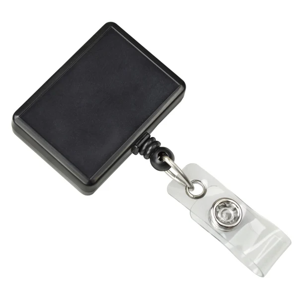 Rectangle Badge Reel w/ Clear Vinyl Strap 1