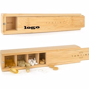 Bamboo Weekly Pill Box