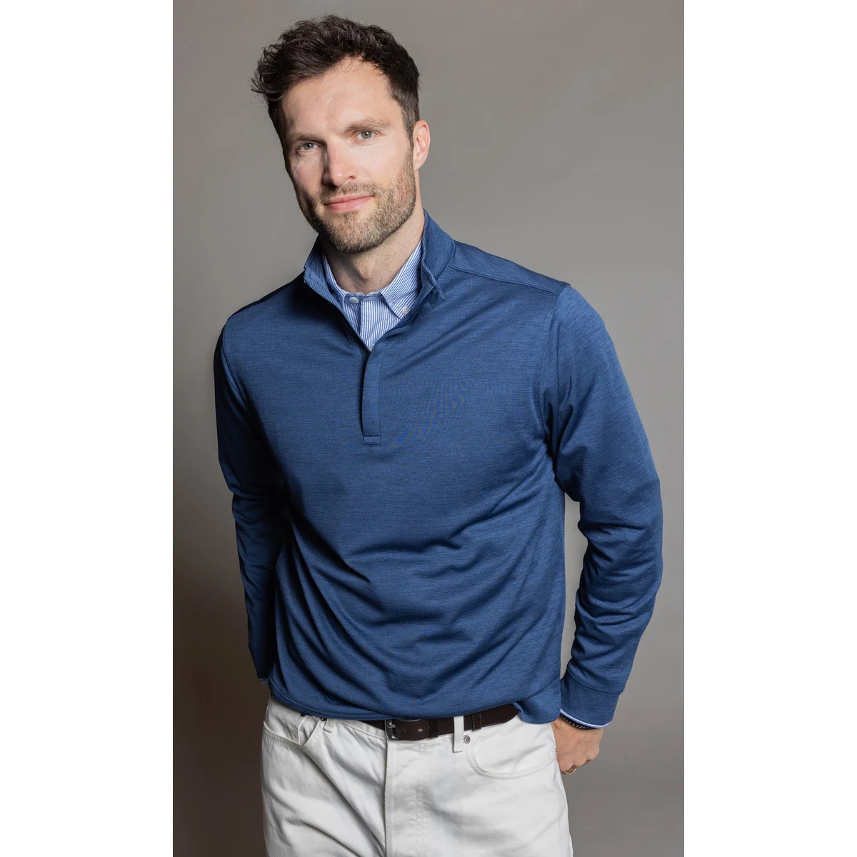 OOBE Men's Slater Heathered Quarter Zip Pullover, custom hoodie or sweatshirt with logo imprint 1