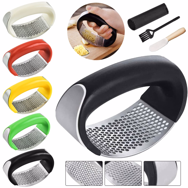 Stainless Steel Arc Shape Design Garlic Crusher