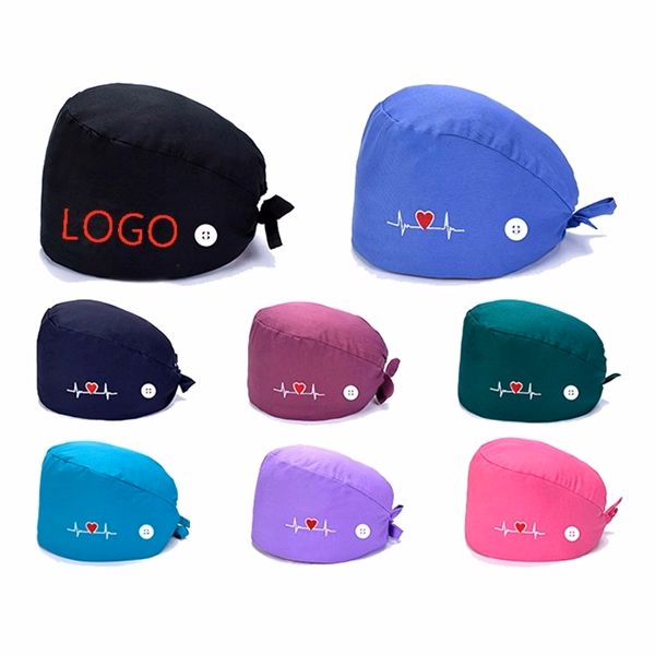 Medical Surgical Nurse Scrub Cap Hat With Buttons