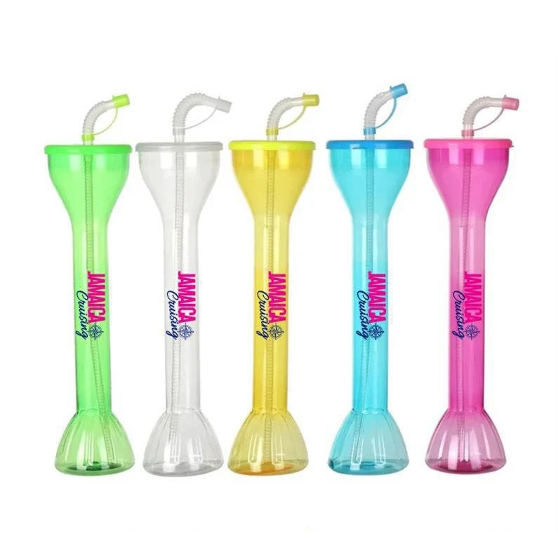 Multicolor 16oz Dumbbell Shaped Straw Slush Cup 1
