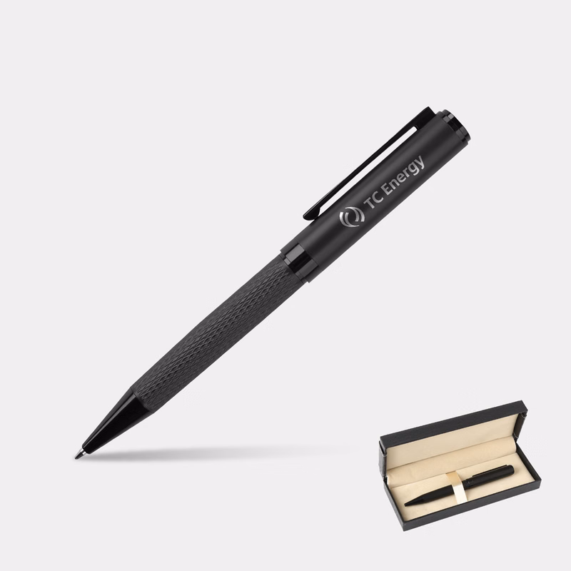 TiTUS® Premium Diamond Pattern Gun metal Ballpoint Pen Gift Box