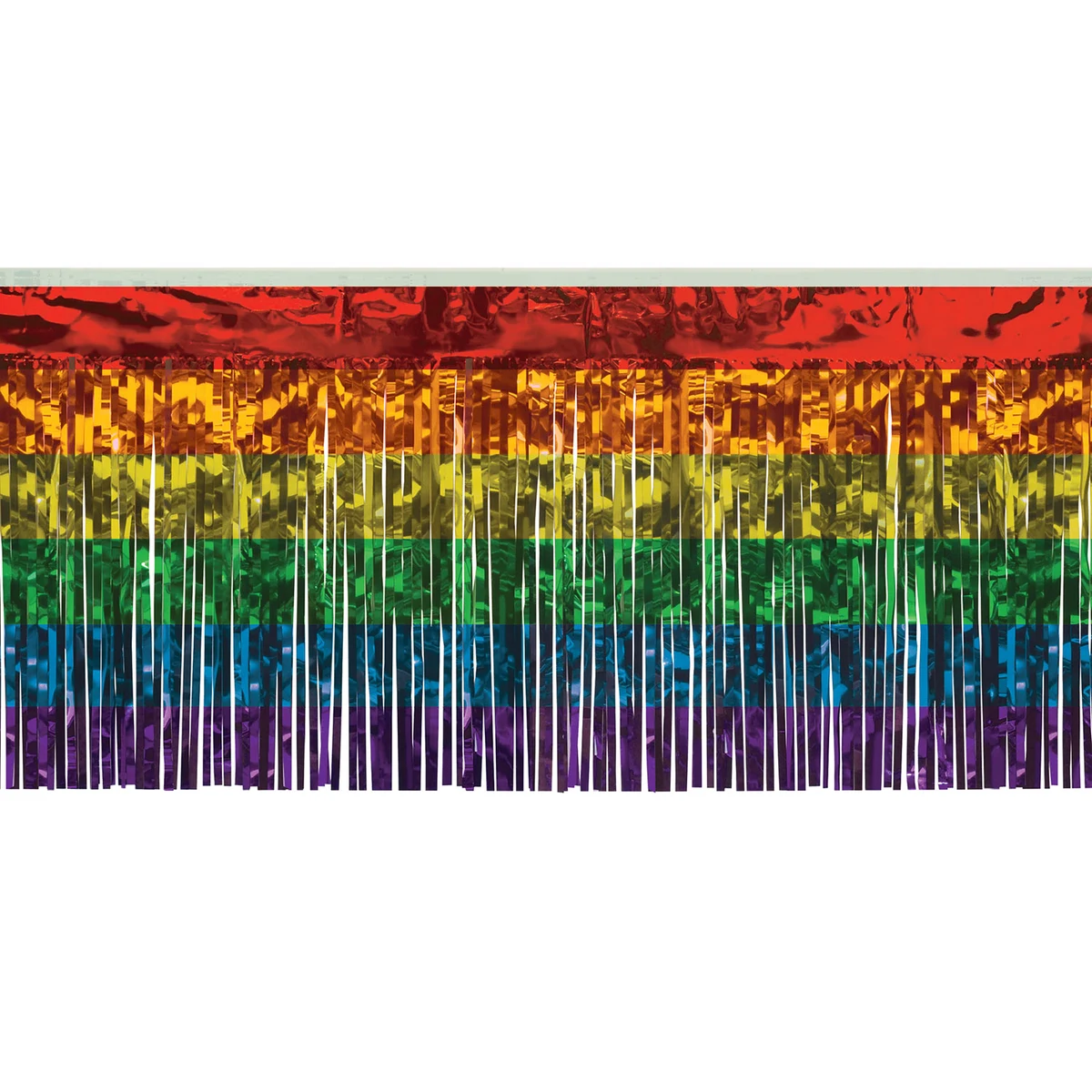1-Ply Flame Resistant Metallic Rainbow Fringe Drape 1