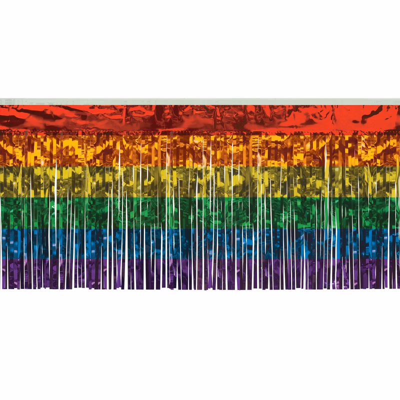 1-Ply Flame Resistant Metallic Rainbow Fringe Drape