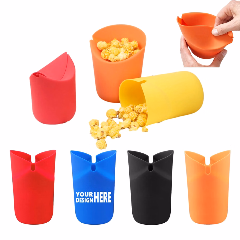Silicone Snack Container And Popcorn Popper Bucket