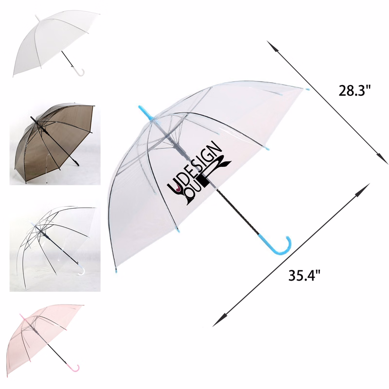 MOQ 50 PCS Durable PVC Transparent Umbrella