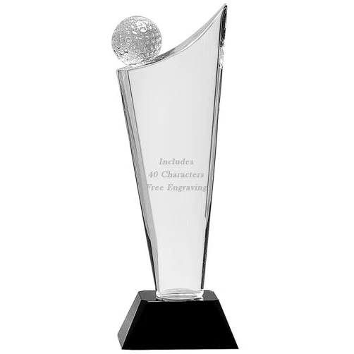 Crystal: 10.75" Golf Wave on black base 1