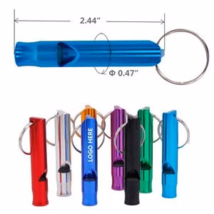 Premium Cylinder Aluminum Whistle Keychain