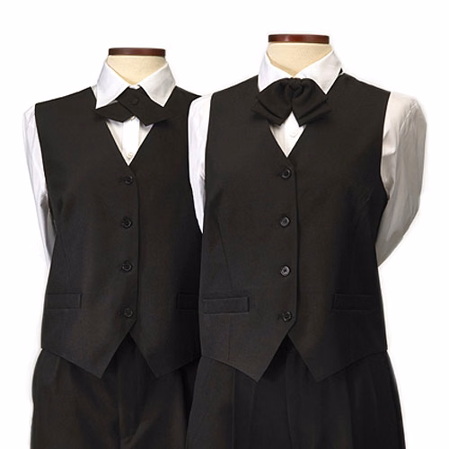 Black Polyester Women's Uniform Vest - 2XL - 56"