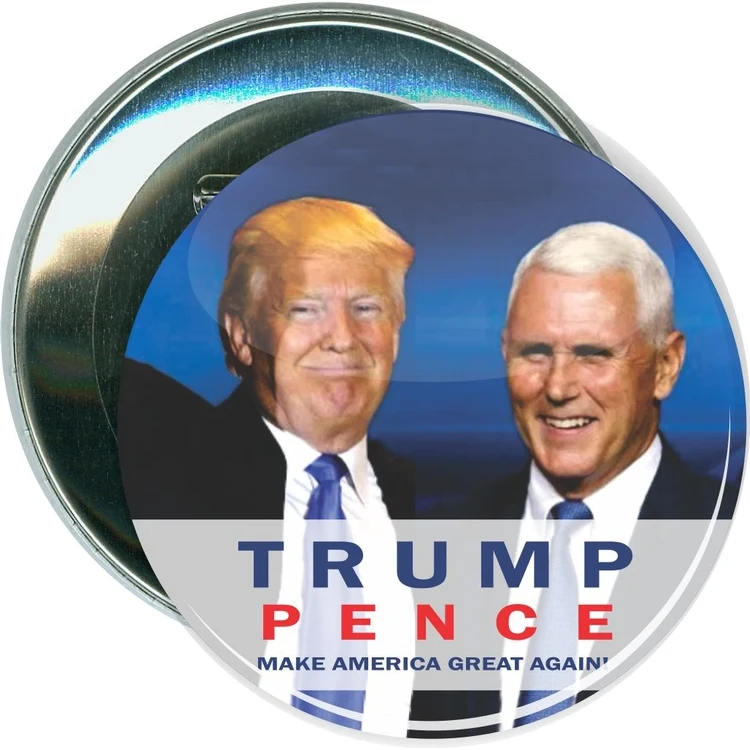 Trump, Trump and Pence Photo, Political Button 1