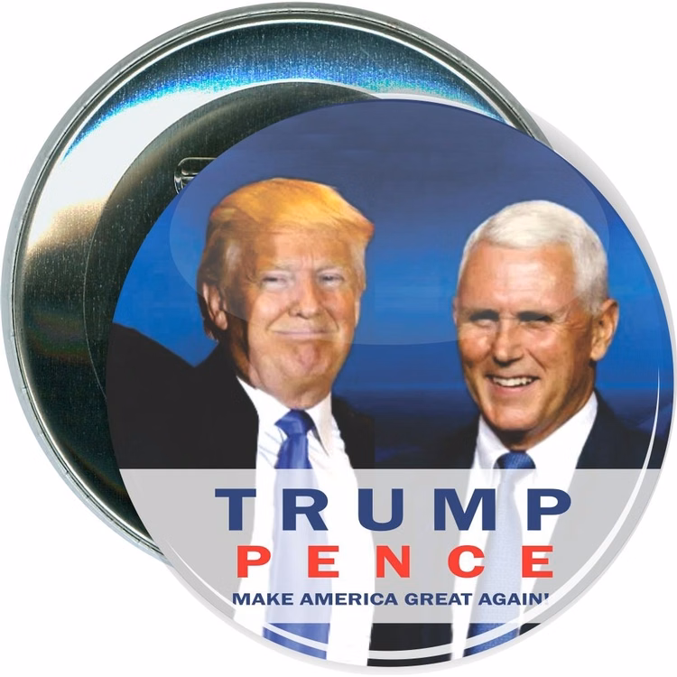 Trump, Trump and Pence Photo, Political Button