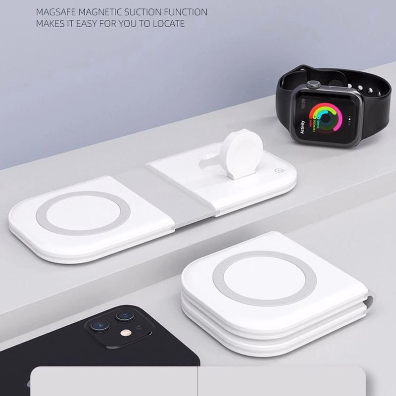 2 In 1 Foldable Magnetic Power Pad Wireless Charging Station