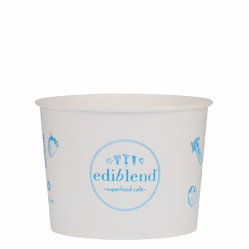 16 oz Food Container Paper White Tradition Print