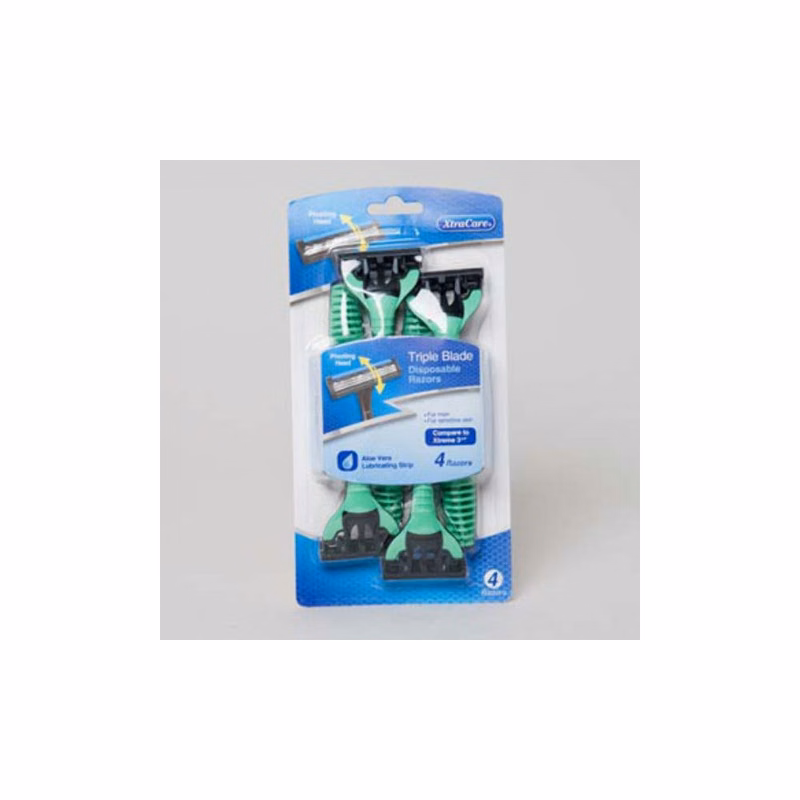 Men's Triple Blade Pivot Head Razors - Disposable 4 Pack