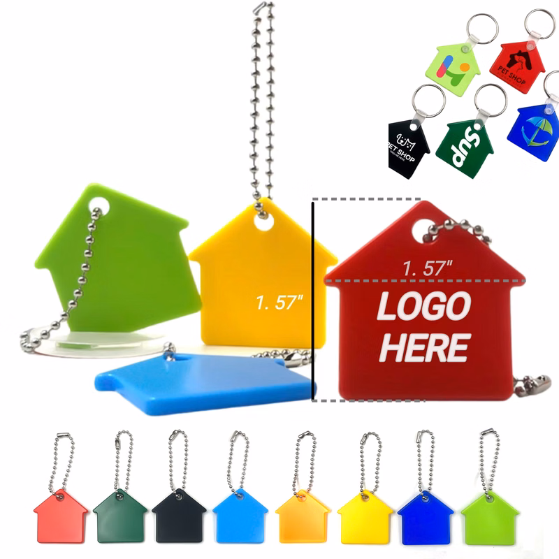 Soft Plastic PVC House Shaped Keychain
