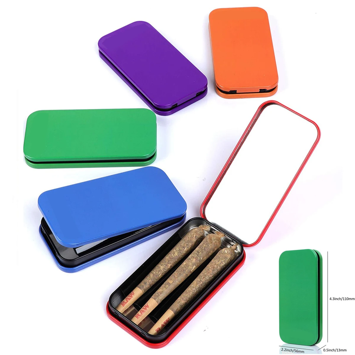 Metal King Sized pre roll Cone Holder Cigarette Case 1