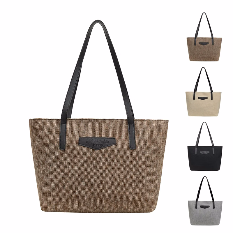 Casual all-in-one cotton and linen large capacity tote handb