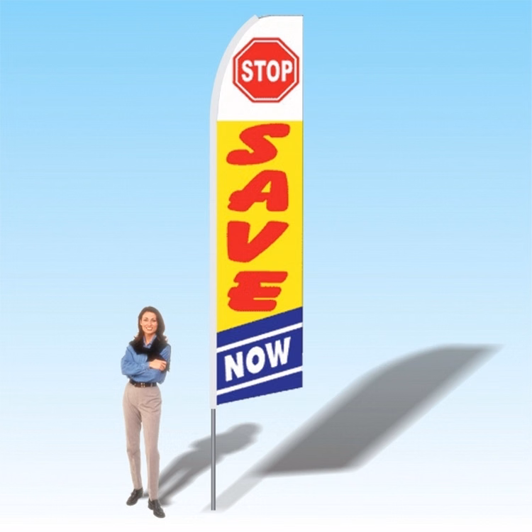 15FT Stop Save Now Advertising Banner Flag