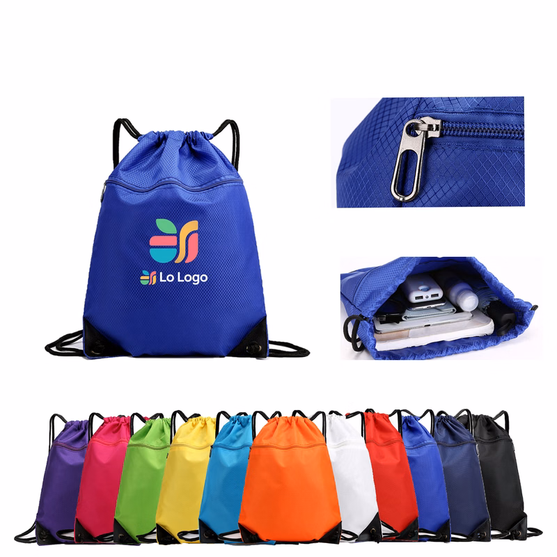 Drawstring Backpack in Oxford Material