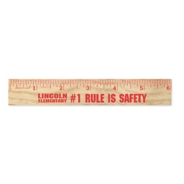 6" Natural Wood Ruler 1 side 1