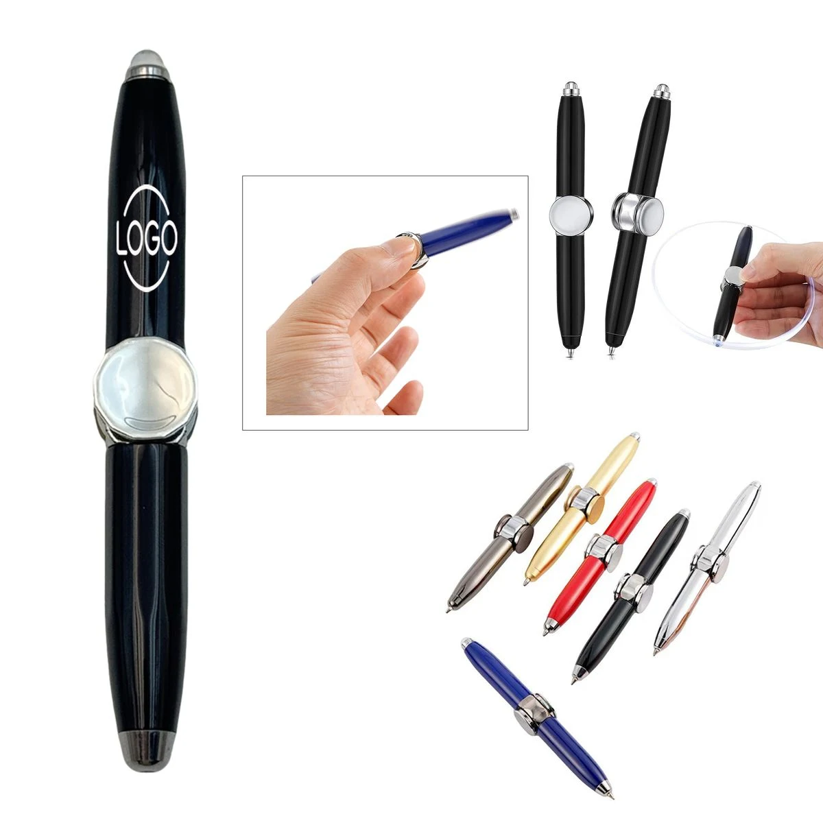 Light Up Finger Spinner Pen, custom pen with logo imprint 1